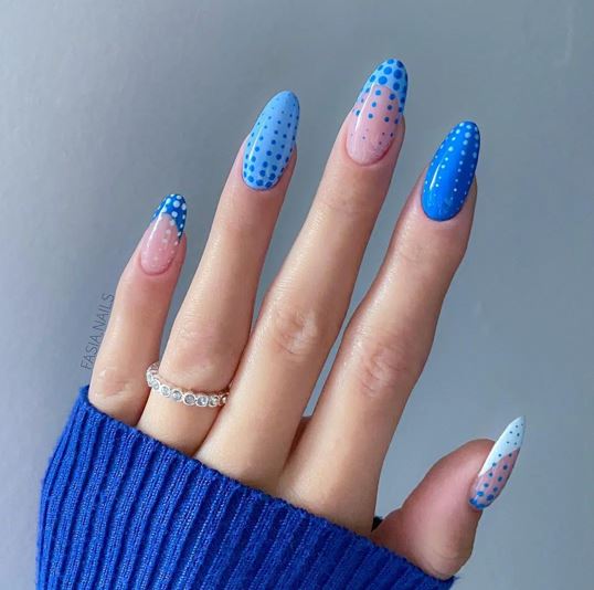 summer blue nails