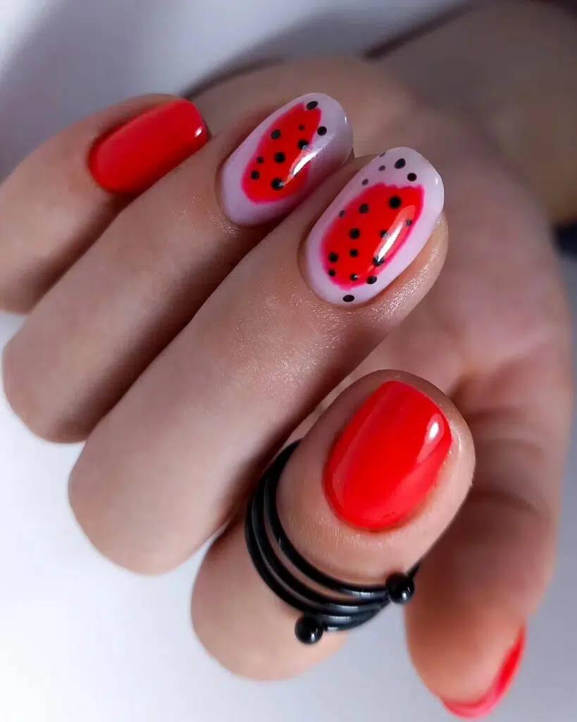 40+ Trendy Cute Red Summer Nail Design Ideas