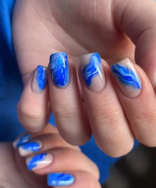 Blue Marble Nail Designs